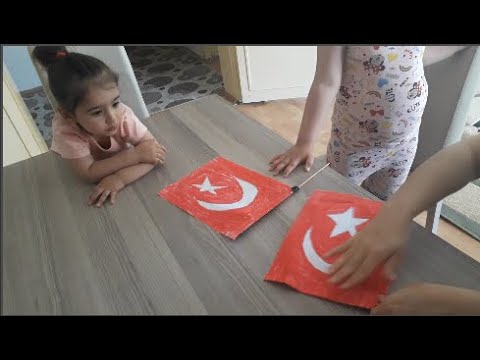23 nisanda türk bayrağı boyama etkinliği